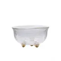 Elegante taza de té de vidrio hecha a mano con borde dorado y base de trípode - Taza de Tres Patas (Fondo Pintado) / Borde Dorado