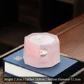 Elegant pink frosted glass tea warmer candle holder with Zen aesthetic for tea sessions - Pink Tea Warmer / Pink