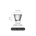 Eleganter japanischer Teecup aus Hammerschlagglas mit Goldrand und 55 ml Fassungsvermögen - 55ml / Eistau Teetasse (Goldrand)