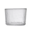 Traditional Japanese style hammered texture clear glass sake warmer base for home use - Warming Bowl (Plain Finish)