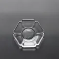 Hexagonal-Teeuntersetzer aus klarem Glas mit Hammerschlag-Textur für Wärmeisolierung - Hexagonal Shape