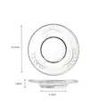 Transparent heat-resistant glass tea saucer with leaf pattern and dimensions - Coaster 5 (Leaf Relief)