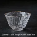 Japanese hammered glass teacup with gold rim, crystal clear finish for Kung Fu tea - Gold Rim Bamboo Joint / Diameter 7.2cm Height 4.5cm