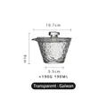 Transparentes japanisches Glas-Gaiwan mit Hammerschlag-Textur und Deckel, 190ml - 190ml / Eistau Gaiwan (Transparent)