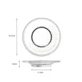 Clear glass tea saucer with dimensions 10.5cm diameter and 1.8cm height. - Coaster 7 (Star Emboss)