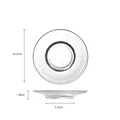 Clear ribbed glass saucer with 10.5cm diameter for tea cups and small snacks display - Coaster 8 (Radial Texture)