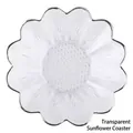 Transparenter Untersetzer aus Glas in Sonnenblumenform mit elegantem Goldrand für Tee - Sunflower coaster (transparent)