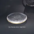 Glastasse-Untersetzer mit Hammerschlag-Textur und elegantem Goldrand, 82 mm Durchmesser - Baumrindentextur Tee-Untersetzer (Goldrand)