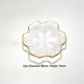 Blumenförmiger Glas-Teeuntersetzer mit elegantem Goldrand für Teetassen - Erdtextur Tee-Untersetzer (Goldrand)