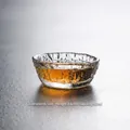 Elegant 50ml hammered glass tea cup, handcrafted crystal clear texture for Gongfu tea - First Snow Clear / Diameter 6.5cm Height 2.6cm 50ml