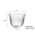 65ml mini transparent heat-resistant borosilicate glass teacup for Kung Fu tea service - No. 72 Cup (Smooth Design)