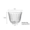Small heat resistant transparent glass tea cup with fluted design and 65ml capacity - No. 73 Cup (Vertical Ribbed)