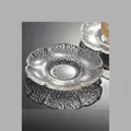 Eleganter Untersetzer aus Glas für Teetassen mit Goldrand und Hammerschlag-Optik - Begonienform Tee-Untersetzer (Goldrand)