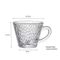 Mini hammered texture transparent glass tea cup with handle, 85ml capacity for Kung Fu tea - No. 74 Cup (Hammered with Handle)