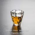 Japanese style hammered glass tea cup, 50ml capacity crystal clear Kung Fu tea bowl - Robot Style Clear / Diameter 5.8cm Height 6cm 50ml