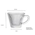 Heat-resistant mini ribbed glass tea cup with handle, 85ml transparent glass cup - No. 75 Cup (Ribbed with Handle)