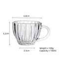 Ribbed mini glass tea cup with 100ml capacity and heat-resistant transparent finish - No. 76 Cup (Ribbed with Handle)