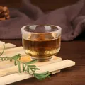 Clear Japanese style hammered glass tea cup for traditional Kung Fu tea service - Style 18 (KB001)