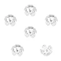 Hochwertige silberne filigrane Blumen-Perlenkappen für die DIY-Schmuckherstellung und Armbänder - Fünfblättriger Gitterhollblumenstil (#10款) / 10 Stk./Packung (8mm) / Silber (Dick Versilbert)