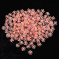 Transparente Acryl-Pflaumenblütenperlen mit orangefarbenem Kern für DIY-Schmuck - Durchmesser 12mm / 50 Stück / Orange Rosa Transparente Blume