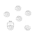 6mm silberne Filigranblumen-Perlenkappen für die DIY-Schmuckherstellung von Armbändern - 10 Stück/Packung (6mm) / Silber (#01 Dickes Silber)
