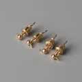Set mit 4 goldenen Ohrsteckern mit Kugel und Schlaufe für DIY-Schmuckherstellung - 3mm (50er Pack) / KC Gold