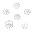 8mm silberne blumenförmige Perlenkappen für DIY-Schmuckherstellung und Armbandspacer - 10 Stk./Packung (8mm) / Silber (#01 Dickes Silber)