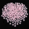 Transparente Acryl-Pflaumenblütenperlen mit rosa Mitte für DIY-Bastelarbeiten - Durchmesser 12mm / 50 Stück / Rosa Transparente Blume