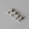 Silberne Kugelohrstecker mit Ösen und Schmetterlingsverschlüssen für DIY-Schmuck - 3mm (50er Pack) / Silber