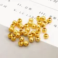 Golden iron round spacer beads for handmade DIY jewelry making and earring accessories - Approx. 500 Pieces (2.4mm) / Electroplated Gold