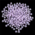 Perles de fleurs en acrylique violet transparent pour bracelets et accessoires DIY - Diamètre 12mm / 50 Pièces / Fleur Violette Transparente