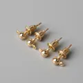 Premium goldene Kugelstecker mit Schlaufe für handgefertigten DIY-Schmuck Zubehör - 4mm (10 Sets/Pack) / KC Gold