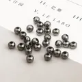 Metallic dark grey iron round spacer beads for DIY jewelry making and craft projects. - Gunmetal