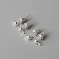 Polierte silberne Kugelohrstecker mit Ösen für DIY-Schmuckherstellung Zubehör - 4mm (10 Sets/Pack) / Silber