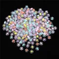 Perles de fleurs de prunier en acrylique transparent multicolores pour bijoux DIY - Diamètre 12mm / 50 Pièces / Fleur Transparente Multicolore