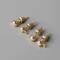 Premium vergoldete Kugelstecker-Ohrringrücken mit Ösen für DIY-Schmuckherstellung - 5mm (10er Pack) / KC Gold