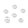 6mm silberne Blumenperlenkappen für DIY-Schmuckherstellung und Armbänder - 10 Stück/Packung (6mm) / Silber (#03 Dickes Silber)