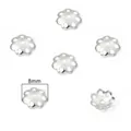 Hochwertige 8mm silberne Blumen-Perlenkappen und Abstandshalter für DIY Schmuckherstellung - 10 Stk./Packung (8mm) / Silber (#03 Dickes Silber)
