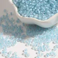 High-quality 2-4mm light blue core-dyed glass seed beads for DIY jewelry making and crafts - Light Blue
