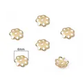 Detailreiche 6mm 14K vergoldete Blumen-Perlenkappen für DIY-Schmuckherstellung - 10 Stück/Packung (6mm) / Gold (#03 Stil 14K Vergoldet)