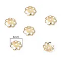 8mm 14k vergoldete blumenförmige Perlenkappen für die DIY-Schmuckherstellung und Handwerk - 10 Stk./Packung (8mm) / Gold (#03 Stil 14K Vergoldet)