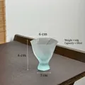 Piccola tazza da tè in vetro smerigliato blu fatta a mano con bolle da 50 ml - Tazza Maestro a Bolle / Celeste