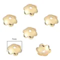 7mm 14k vergoldete Blumen Perlenkappen für DIY Schmuckherstellung Handarbeit Zubehör - 10 Stk./Packung (8mm) / Gold (#04 Stil 14K Vergoldet)
