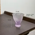 Handmade purple gradient frosted crystal glass tea cup with bubble starry sky effect - Bubble Master Cup / Lavender