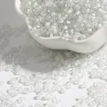 Premium 2-4mm white dyed core glass seed beads for DIY jewelry making, bracelets and necklaces - White