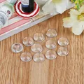 Close-up macro view of clear round glass cabochons for DIY time gem jewelry craft making - Round / 10mm (50 Pieces/Pack)