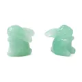 Pequeños dijes de conejo en resina verde para hacer joyas DIY y accesorios de mano - 16x14mm (Agujero 1mm) / Verde (2 piezas/paquete)