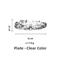 Transparent heat resistant glass tea saucer with mountain texture, 9cm diameter size - Saucer Only (Without Cup) / Clear
