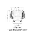 Heat-resistant glass tea cup 55ml transparent hammered texture - Cup Only (Without Saucer) / Clear