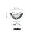 Japanese style hammered crystal glass tea cup 30ml with dimensions and petal design - Style 47 (Tea Cup) / 30ml